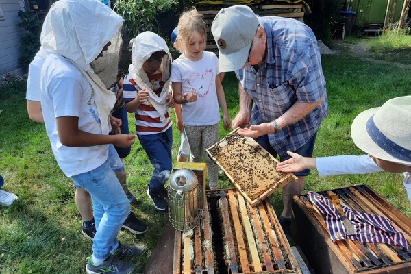 Die Schulkinder lernen das Imkern kennen  Ulrike Eggers